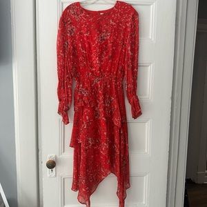 Iro asymmetrical red dress size 4